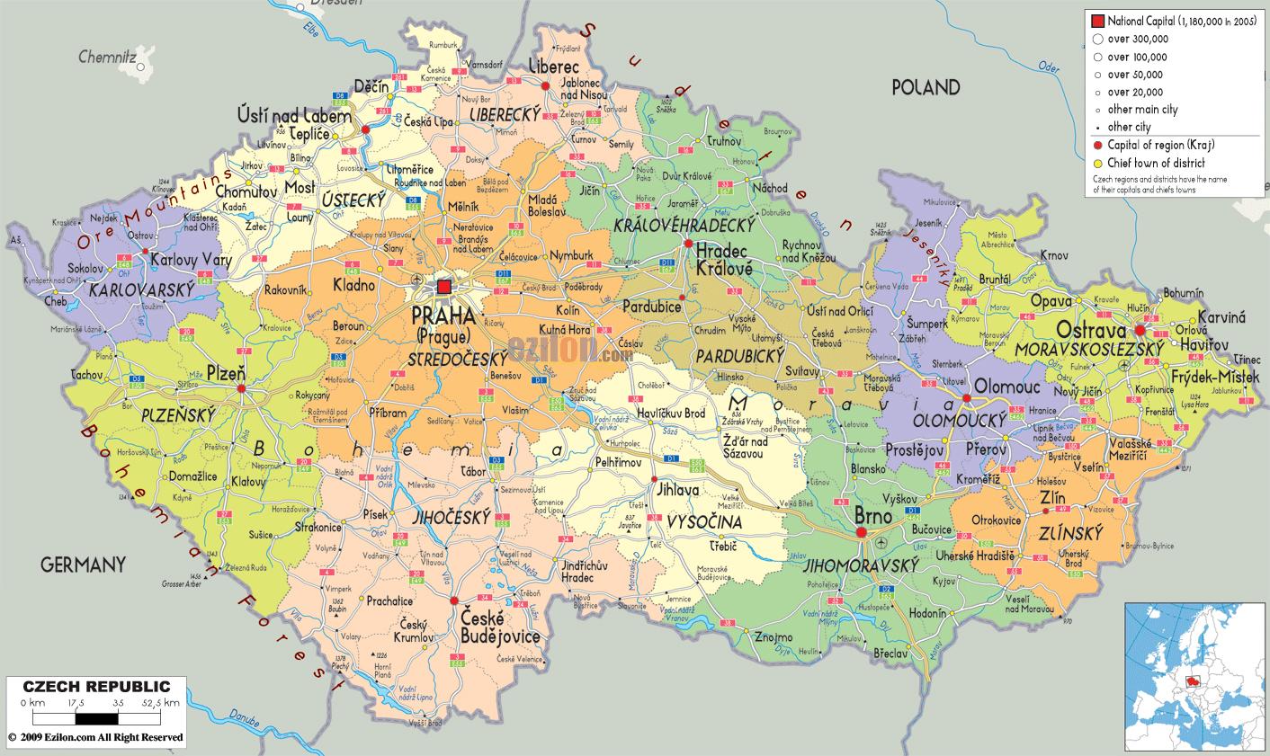 Mapa Ng Czech Republic 